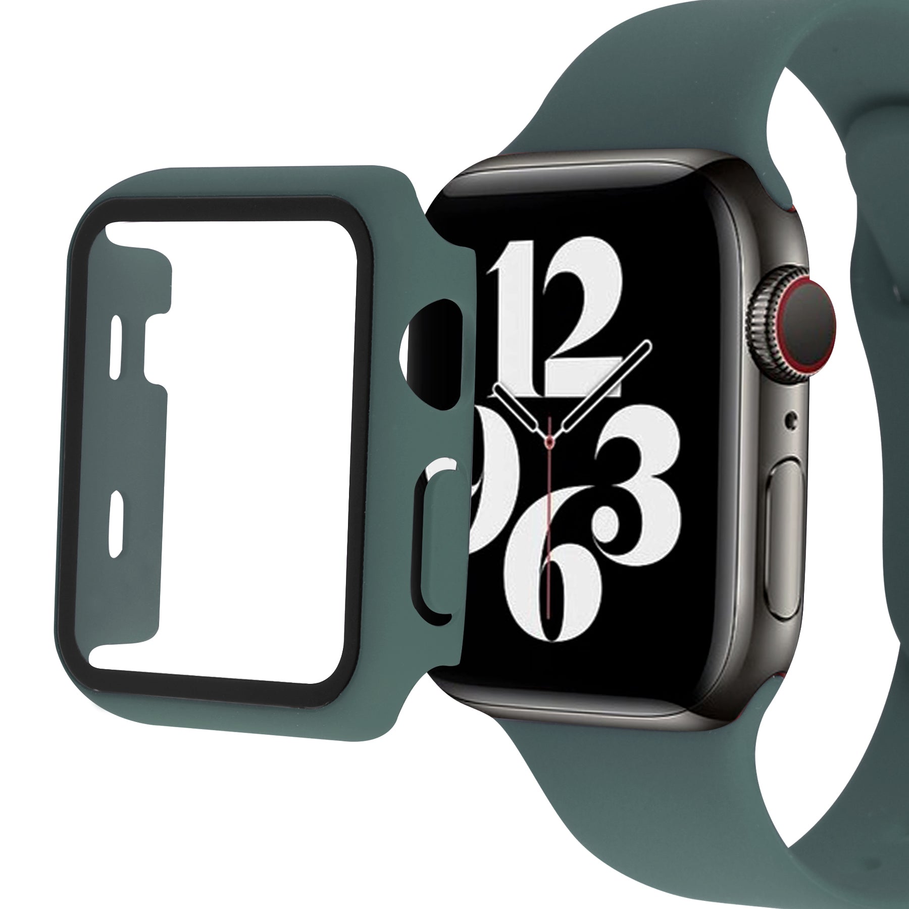 Tempered Glass Screen Protector Film Hard PC Watch Case + Adjustable Silicone Watch Strap Replacement for Apple Watch Series 7 45mm Tempered Glass Screen Protector Film Hard PC Watch Case + Adjustable Silicone Watch Strap Replacement for Apple Watch Series 7 45mm